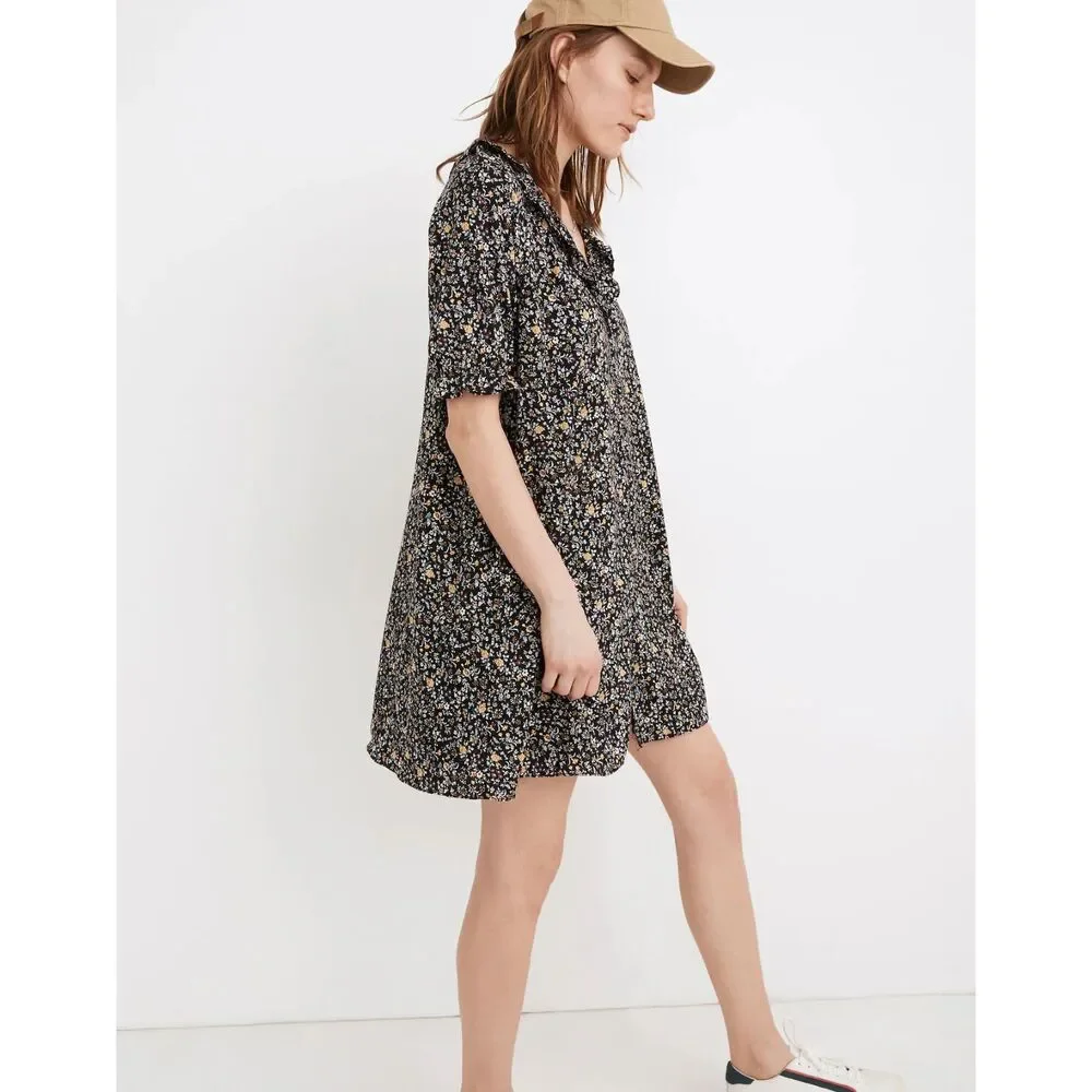 Madewell Ruffle Button-Front Trapeze Dress in Folkmagic Floral - Picture 8 of 8